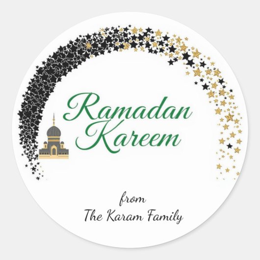 Ramadan Kareem theme gift Sticker for celebration ラウンドシール (正面)