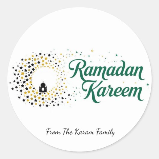 Ramadan Kareem theme gift Sticker for celebration ラウンドシール (正面)