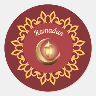 Ramadan Lantern & Crescent Premium Sticker – Islam ラウンドシール