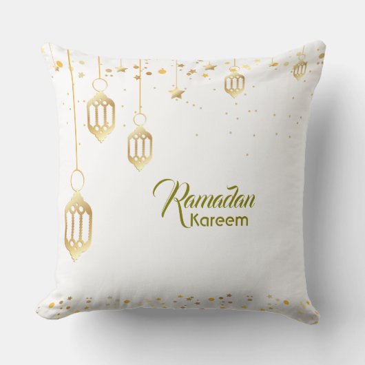 Ramadan Lanterns and Confetti Throw Pillow クッション (正面)