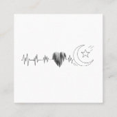 Ramadan Lune Islam En Rythme Cœur スクエア名刺 (裏面)