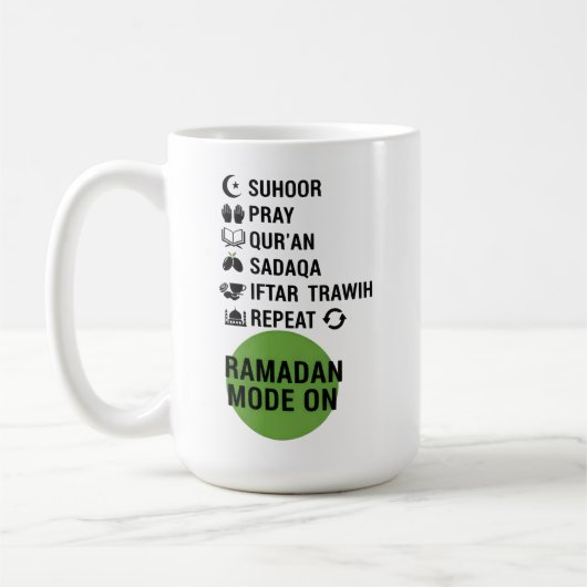 Ramadan Mode On,Islamic Fasting Activities List, コーヒーマグカップ (左)