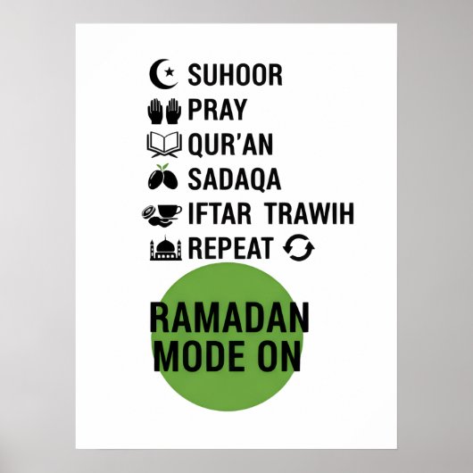 Ramadan Mode On,Islamic Fasting Activities List, ポスター (正面)