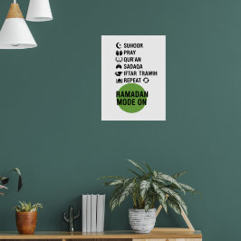 Ramadan Mode On,Islamic Fasting Activities List, ポスター