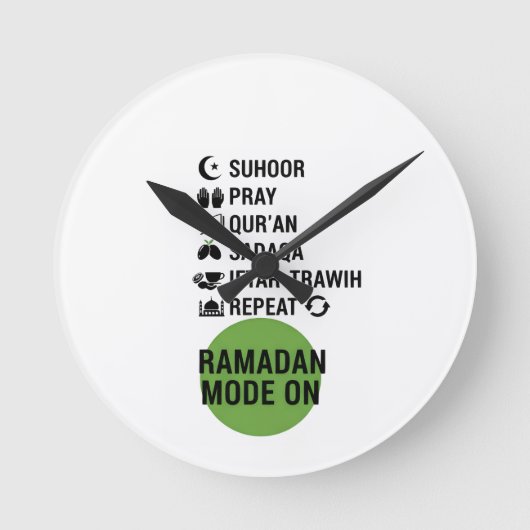 Ramadan Mode On,Islamic Fasting Activities List, ラウンド壁時計 (正面)