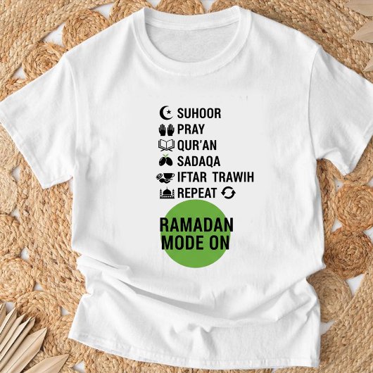 Ramadan Mode On,Islamic Fasting Activities List, Tシャツ