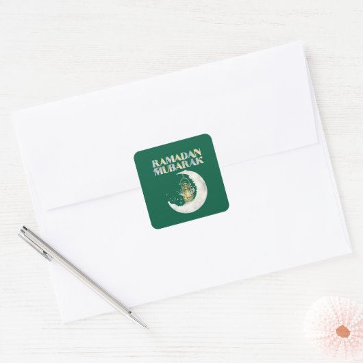 Ramadan Mubarak スクエアシール (封筒)