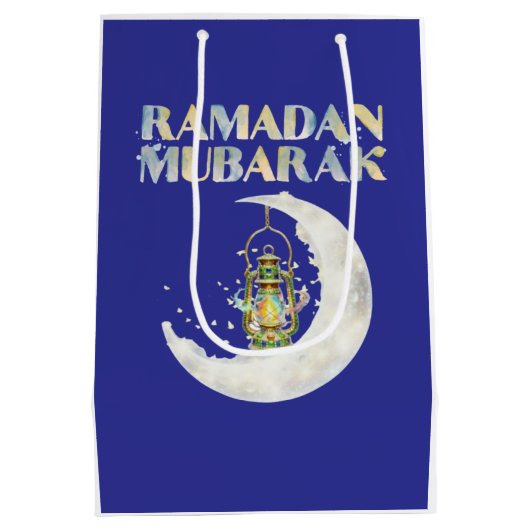 Ramadan Mubarak ミディアムペーパーバッグ (裏面)