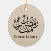 Ramadan Mubarak Arabic Calligraphy Art Thuluth セラミックオーナメント (左)