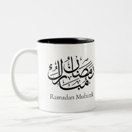 Ramadan Mubarak Arabic Calligraphy Art Thuluth ツートーンマグカップ