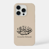 Ramadan Mubarak Arabic Calligraphy Art Thuluth iPhoneケース (裏面)
