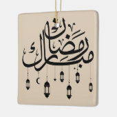 Ramadan Mubarak Arabic Calligraphy with Lanterns  セラミックオーナメント (左)