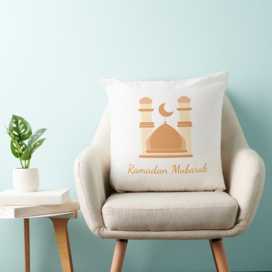 Ramadan Mubarak Golden Mosque Pillow クッション (椅子)