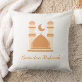 Ramadan Mubarak Golden Mosque Pillow クッション (ブランケット)