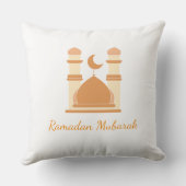 Ramadan Mubarak Golden Mosque Pillow クッション (裏面)