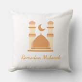 Ramadan Mubarak Golden Mosque Pillow クッション (正面)