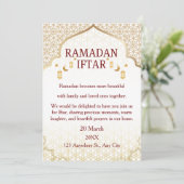Ramadan Mubarak Invitations – Elegant Family Iftar 招待状 (スタンド正面)