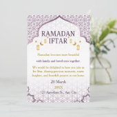Ramadan Mubarak Invitations – Elegant Family Iftar 招待状 (スタンド正面)