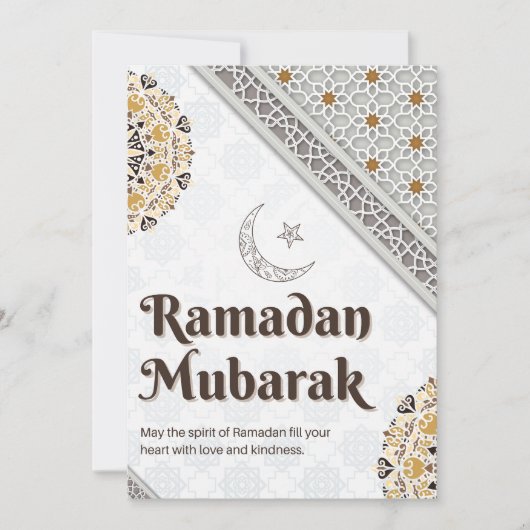 Ramadan Mubarak Mandala Crescent Art シーズンカード (正面)