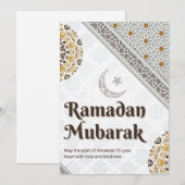 Ramadan Mubarak Mandala Crescent Art シーズンカード (正面/裏面)