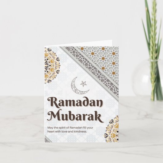 Ramadan Mubarak Mandala Crescent Art シーズンカード (正面)