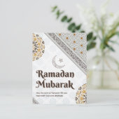 Ramadan Mubarak Mandala Crescent Art シーズンポストカード (スタンド正面)