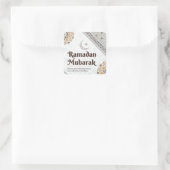 Ramadan Mubarak Mandala Crescent Art スクエアシール (バッグ)