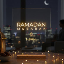 Ramadan Mubarak Minimal Acrylic Sign Personalized