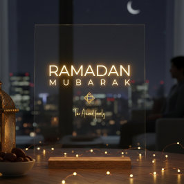 Ramadan Mubarak Minimal Acrylic Sign Personalized アクリルサイン