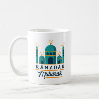 Ramadan Mubarak Mosque Crescent Art コーヒーマグカップ