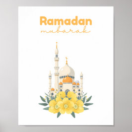 Ramadan Mubarak Mosque Wall Print ポスター