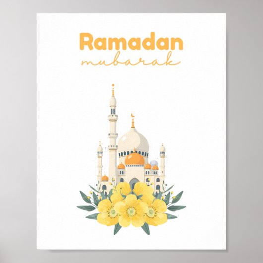 Ramadan Mubarak Mosque Wall Print ポスター (正面)