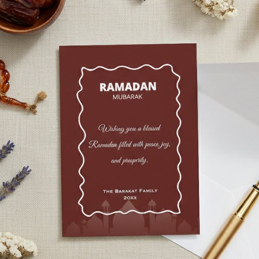 Ramadan Mubarak Personalized Greeting Card ノートカード