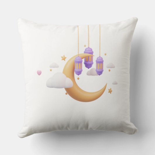 Ramadan Night Sky Decorative Pillow クッション (裏面)