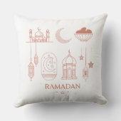 Ramadan Pillow – Crescent Moon, Mosque & Dates クッション (裏面)