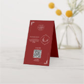 Ramadan QR Code Table Tent Card | Red Iftar Menu S ロイヤリティカード (裏面)