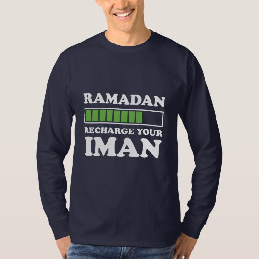 Ramadan Recharge Your Iman Battery Tシャツ (正面)