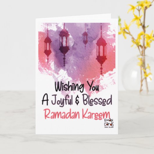 Ramadan Wishes カード (黄色い花)