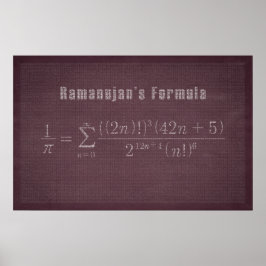 Ramanujan's Pi Formula – 数学ポスター ポスター
