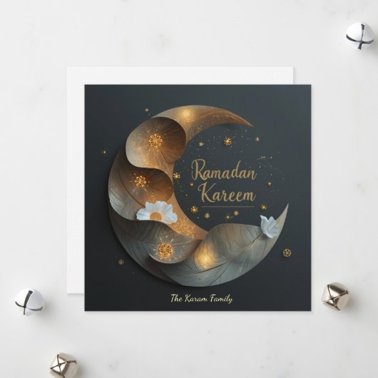 Ramdan Kareem Personalized Hilal Elegant Card シーズンカード (正面/裏面インサイチュ)