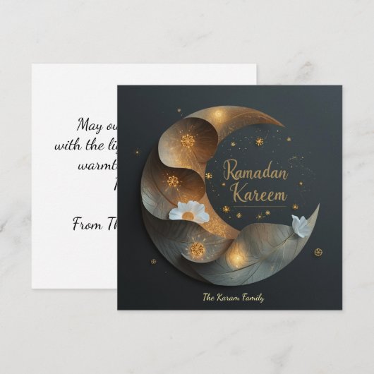 Ramdan Kareem Personalized  Hilal Elegant Card シーズンカード (正面/裏面)