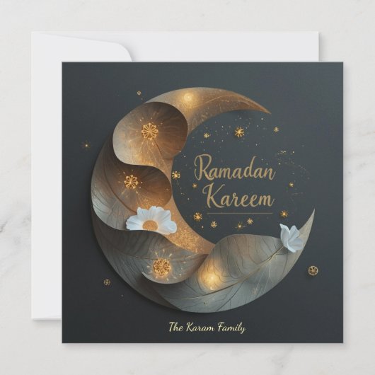 Ramdan Kareem Personalized  Hilal Elegant Card シーズンカード (正面)