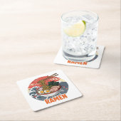 Ramen スクエアペーパーコースター (インサイチュ)