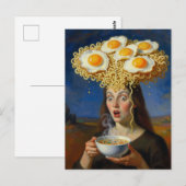 Ramen and Eggs on the Brain Surreal Woman ポストカード (正面/裏面)
