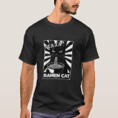 Ramen Cat Japanese Noir Radiant Poster Artwork Tシャツ (正面)