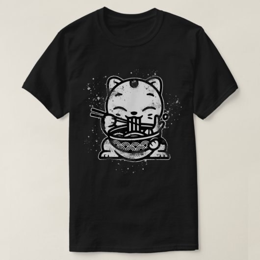 Ramen Cat Kawaii Anime Cool Japanese Gift Tシャツ (デザイン正面)