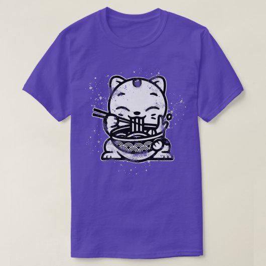 Ramen Cat Kawaii Anime Cool Japanese Gift Tシャツ (デザイン正面)