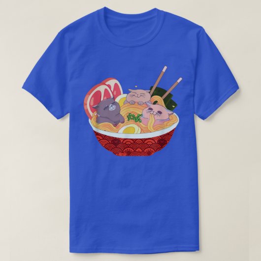Ramen Cat Kawaii Neko Anime Cats Japanese Noodles  Tシャツ (デザイン正面)