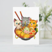 Ramen Cat Kawaii Neko Anime Otaku Cats Japanese 出欠カード (スタンド正面)