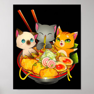 Ramen Cat Kawaii Neko Anime Otaku Cats Japanese No ポスター